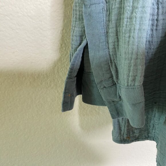 J. Jill Top Women's Textured Cotton Gauze Long Sleeves Coastal Blue Size 3X - Picture 7 of 11